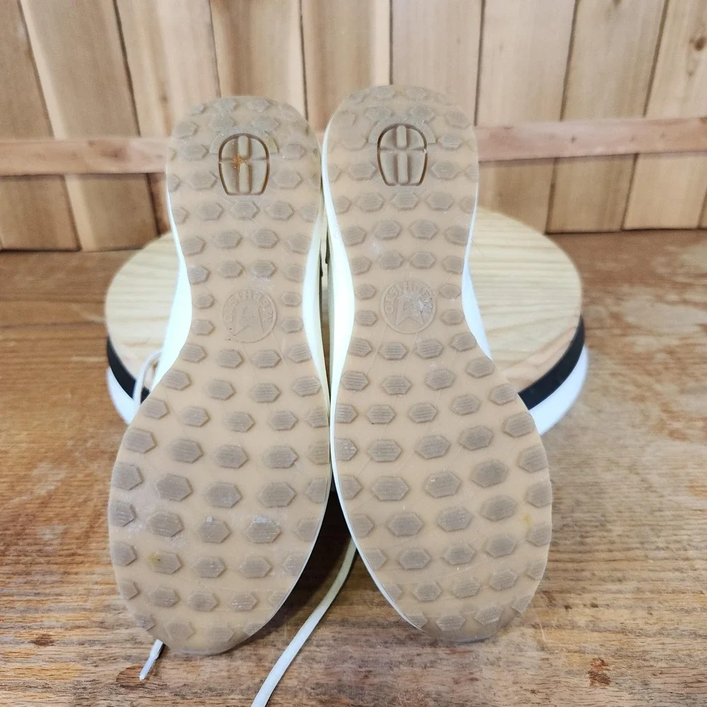 Mephisto‎ Karin Shoes Womens 9 40 White Gold Leather Comfort Walking Sneakers